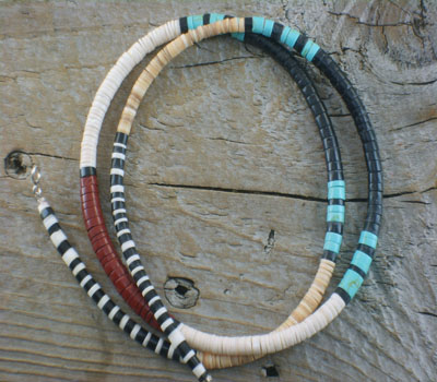 Native American Jewery Santo Domingo Necklace Heishi A